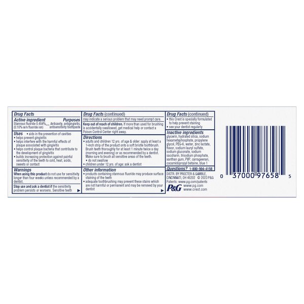 Crest Pro-Health Advanced Gum Protection Fluoride Toothpaste for Anticavity, Antigingivitis, and Sensitive Teeth