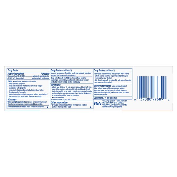 Crest Pro-Health Sensitive & Enamel Shield Fluoride Toothpaste, 4.6 OZ
