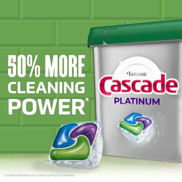 Cascade Platinum ActionPacs Dishwasher Detergent Pods, Fresh Scent, 12 ct