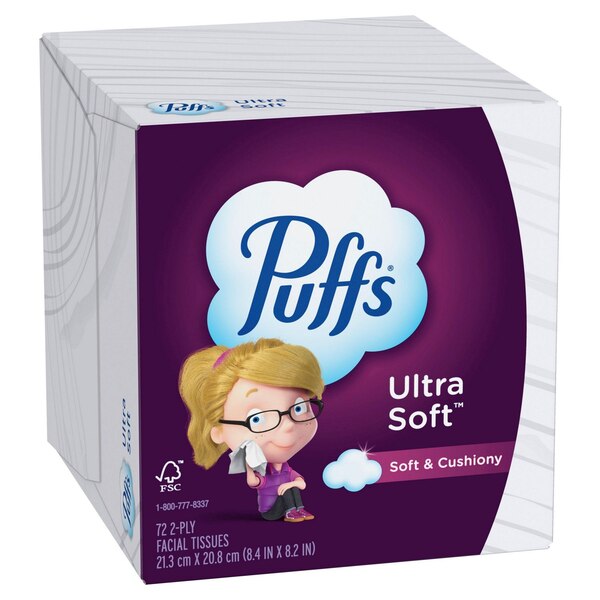 Puffs Ultra Soft Facial Tissues Mega Cube, 1 ct
