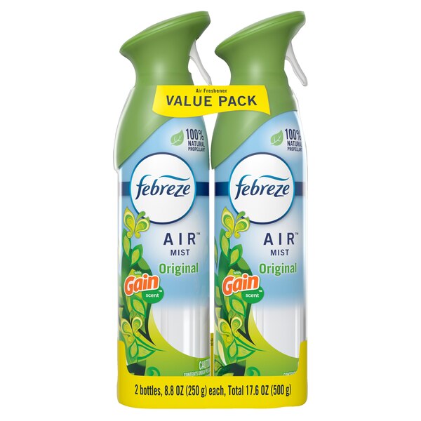 Febreze Odor-Fighting Air Freshener with Gain Original Scent, 2 pack , 8.8 oz