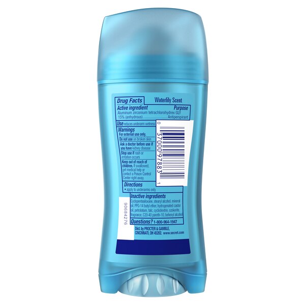 Secret 48-Hour Invisible Solid Antiperspirant & Deodorant Stick, Cool Waterlily,  2.6 OZ