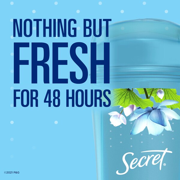 Secret 48-Hour Clear Gel Antiperspirant & Deodorant Stick, Cool Waterlily, 2.6 Oz