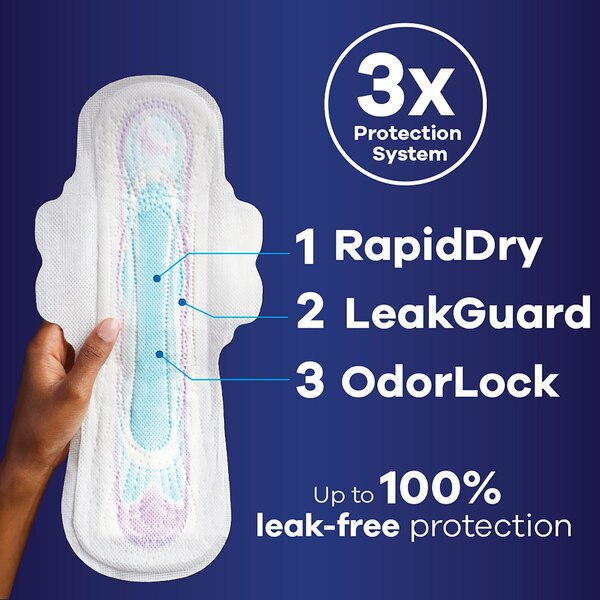 Always Ultra Thin Overnight Pads with Flexi-Wings, Size 5, Extra Heavy Overnight, Unscented, 46 CT