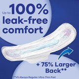 Always Ultra Thin Overnight Pads with Flexi-Wings, Size 5, Extra Heavy Overnight, Unscented, 46 CT, thumbnail image