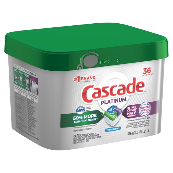 Cascade Platinum ActionPacs Dishwasher Detergent Pods, Fresh