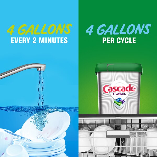 Cascade Platinum ActionPacs Dishwasher Detergent Pods, Fresh