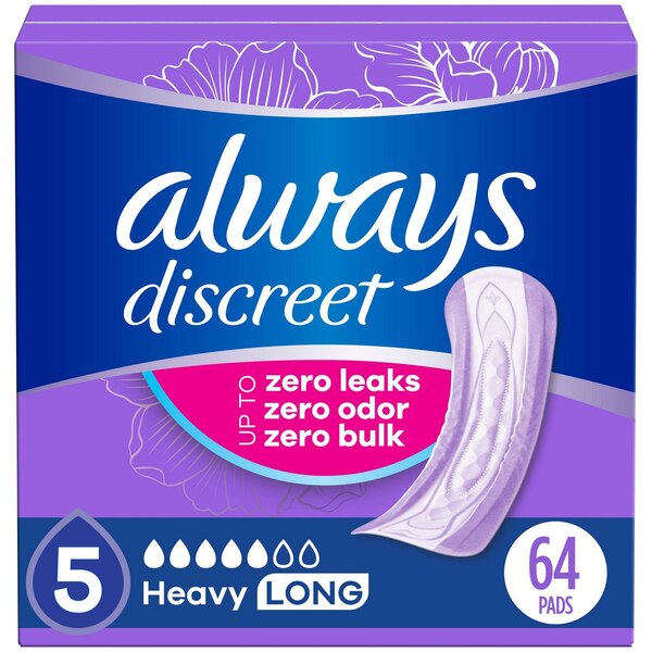 Always Discreet Incontinence Pads 5 Drop Heavy  (choose your count)