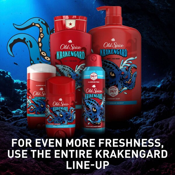 Old Spice 24-Hour Deodorant Stick, Krakengard, 3 OZ