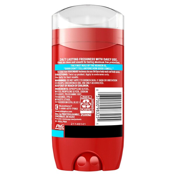 Old Spice 24-Hour Deodorant Stick, Krakengard, 3 OZ