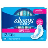 Always Maxi Pads Size 3 Extra Long Super Absorbency Unscented with Wings, 26 Count, thumbnail image