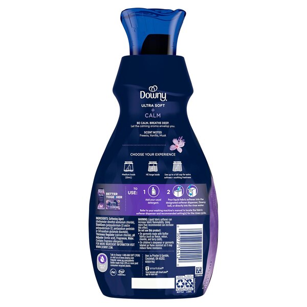 Downy Ultra Soft + Calm Liquid Fabric Softener, Lavender & Vanilla Bean, 26 fl oz