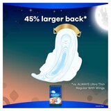 Always Ultra Thin Pads With Flexi-Wings, Overnight, 36 CT, thumbnail image