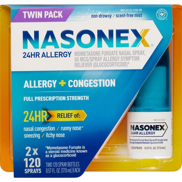 Nasonex 24HR Non-Drowsy Allergy + Congestion Nasal Spray