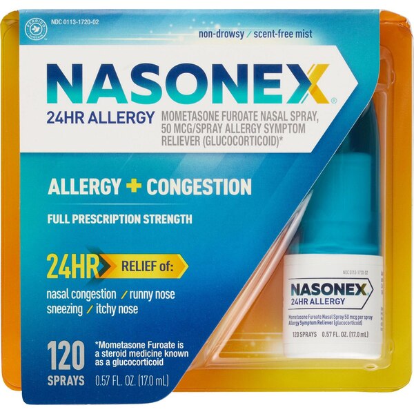 Nasonex 24HR Non-Drowsy Allergy + Congestion Nasal Spray