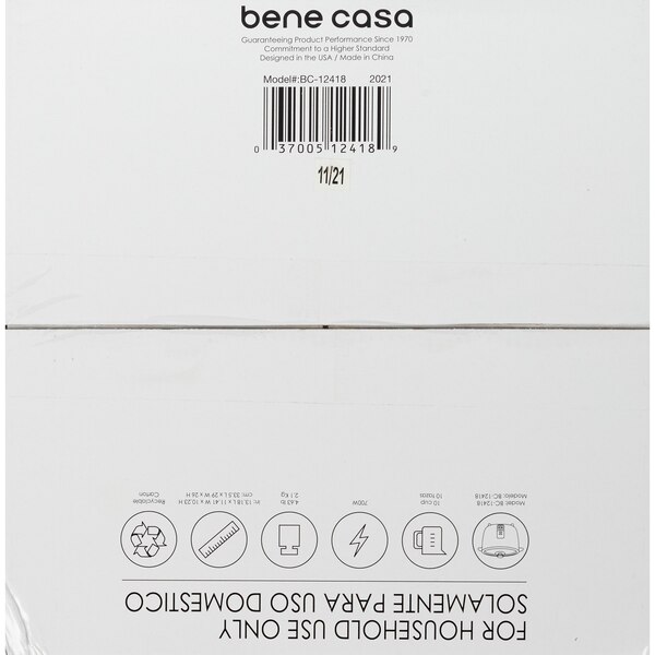 Bene Casa Rice Cooker, White, 10 CUP (uncooked)/ 20 CUP (cooked)
