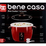 Bene Casa 3-Cup Rice Cooker, Red, thumbnail image