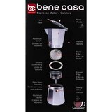 Bene Casa Stovetop Espresso Maker With Side Pour Spout, 1-Cup Capacity, Aluminum, thumbnail image