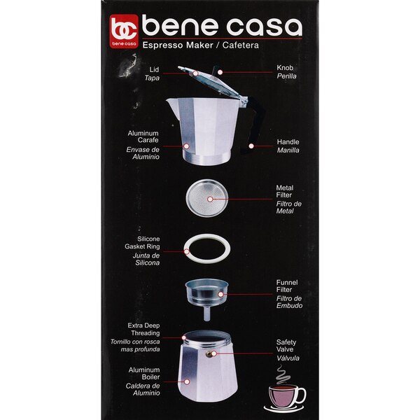 Bene Casa Stove Top Espresso Coffee Maker, 6 CUP