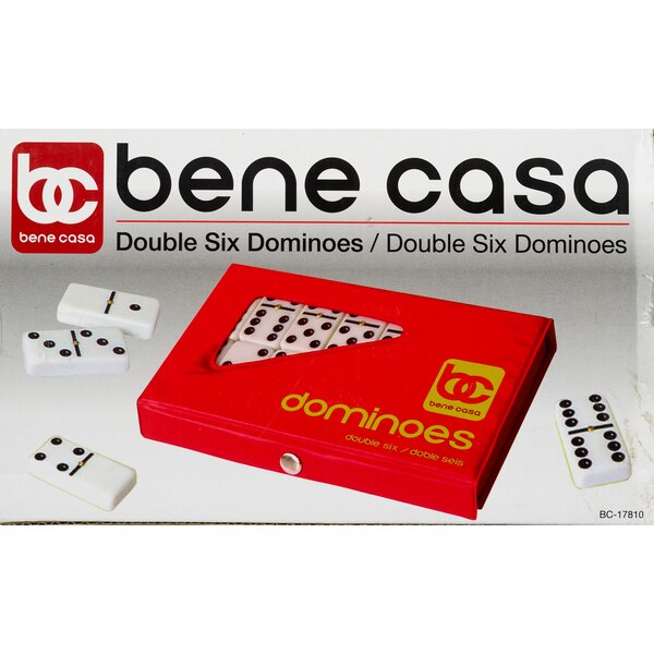 Bene Casa Double 6 Dominoes, PVC Pouch