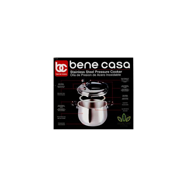 Bene Casa Stove Top Pressure Cooker, Stainless Steel, 5 LT