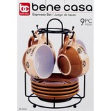 Bene Casa Espresso Set Stand, Brown, 9 PC, thumbnail image