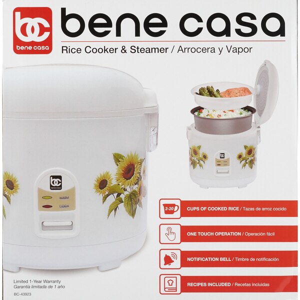 Bene Casa Sunflower Thermo Rice Cooker, 10 CUP (uncooked)/ 20 CUP (cooked)