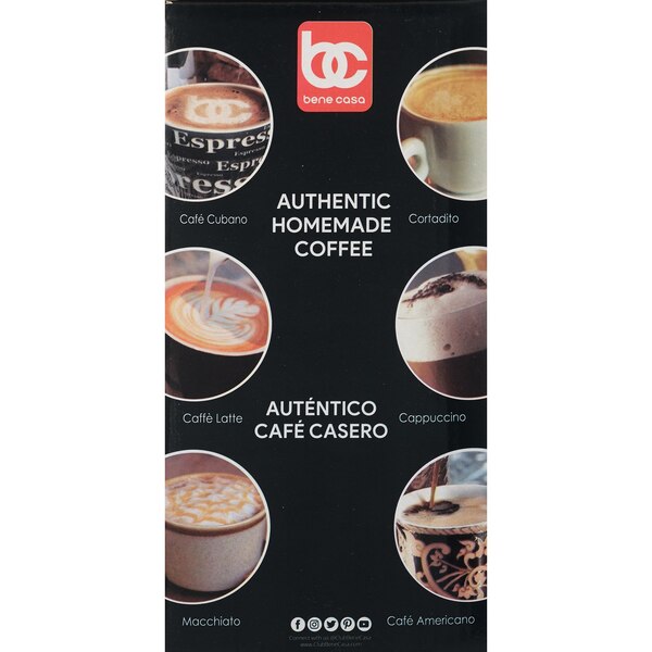 Bene Casa Stove Top See Thru Lid Espresso Coffee Maker, 6 CUP