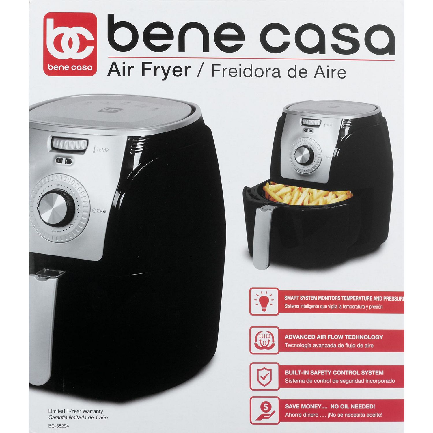 Bene Casa Air Fryer, Black