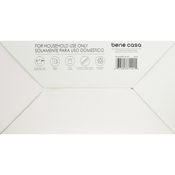 Bene Casa Stove Top Pressure Cooker, Aluminum, 4 LT