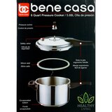 Bene Casa Stove Top Pressure Cooker, Aluminum, 6 LT, thumbnail image