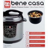 Bene Casa Electric Pressure Cooker Black, 5 LT, thumbnail image
