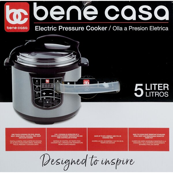 Bene Casa Electric Pressure Cooker Black, 5 LT