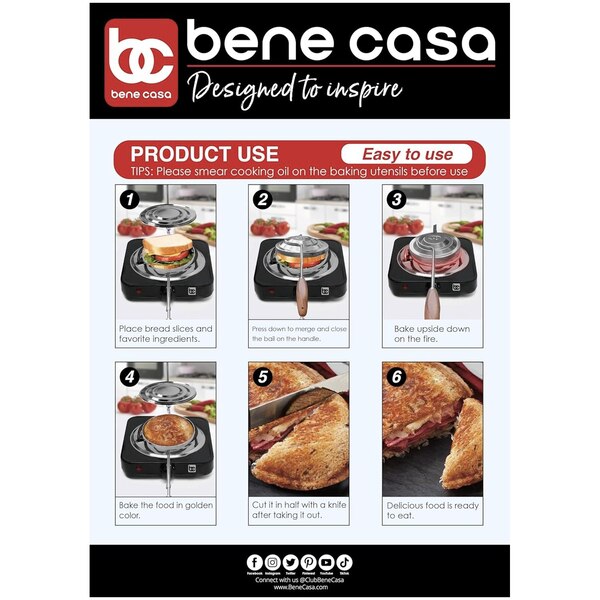 Bene Casa Bc-82361 Flying Saucer Sandwich Press