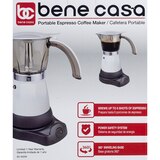 Bene Casa Electric Espresso Maker/Cafetera, White, 6 CUP, thumbnail image