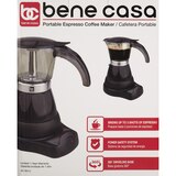 Bene Casa Electric Espresso Maker/Cafetera, Black, 3 CUP, thumbnail image