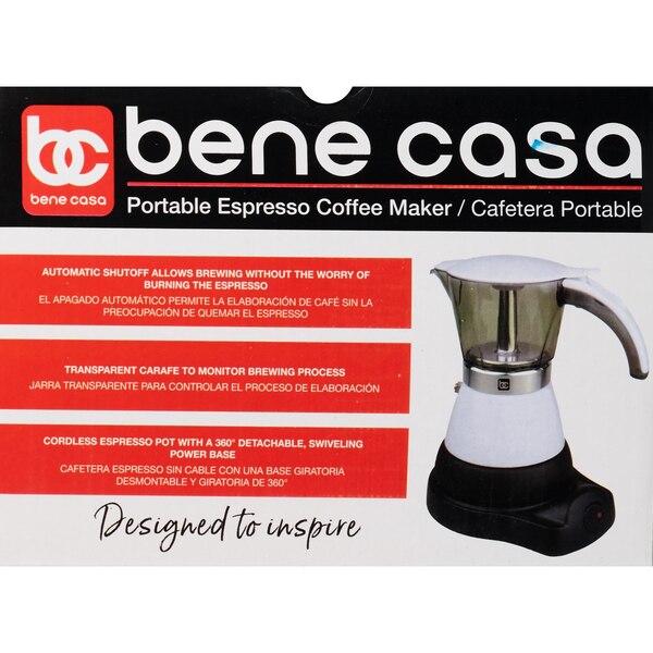 Bene Casa Electric Espresso Make/Cafetera, White, 6 CUP