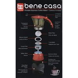 Bene Casa Electric Espresso Maker/Cafetera, Red, 3 CUP, thumbnail image