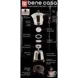 Bene Casa Electric Espresso Maker, Gray, 6 CUP, thumbnail image