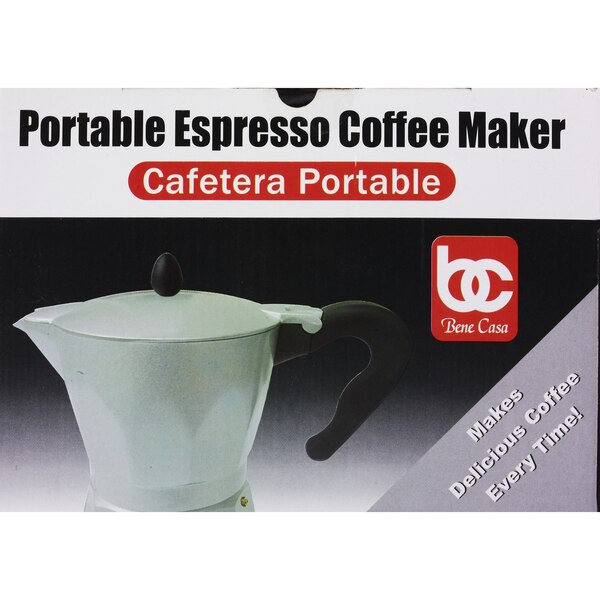 Bene Casa Electric Espresso Maker, Gray, 6 CUP