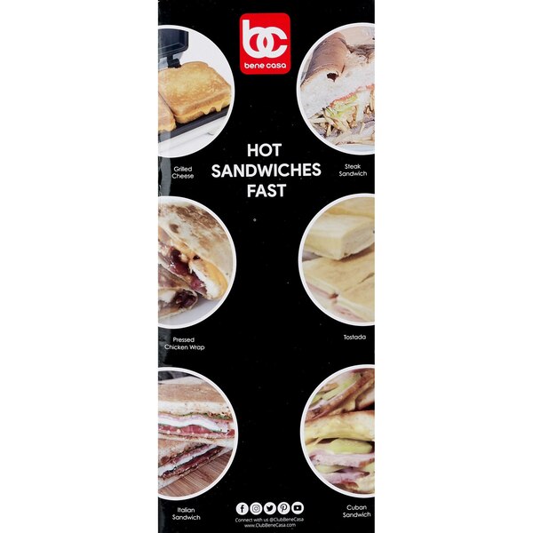 Bene Casa Flat Grill Sandwich Press, White