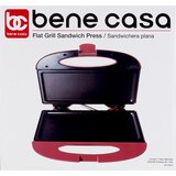 Bene Casa Flat Grill Sandwich Press, Red, thumbnail image