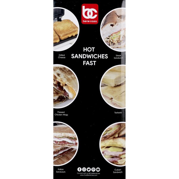 Bene Casa Flat Sandwich Press, Black