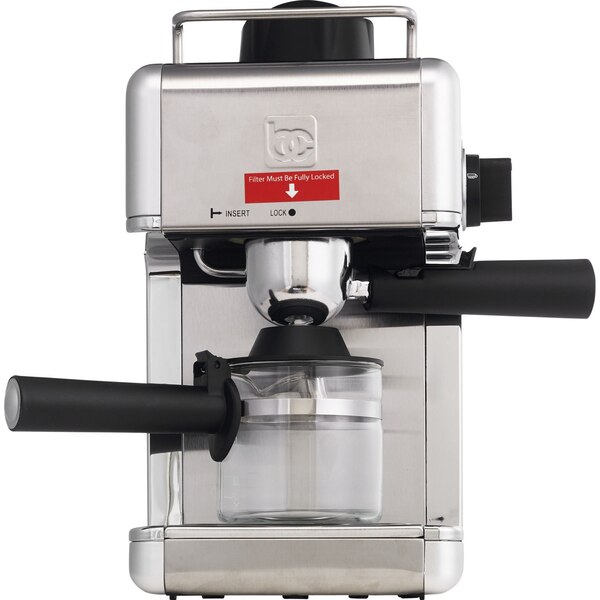 Bene Casa Espresso Maker with Frother, Silver, 4 CUP