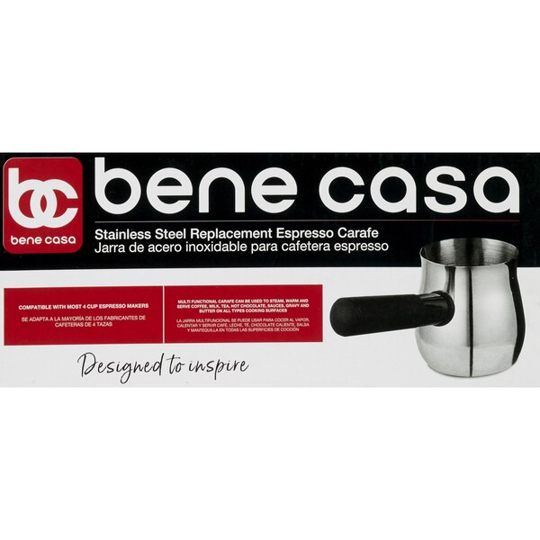 Bene Casa Espresso Carafe, Stainless Steel, 12 OZ