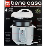 Bene Casa Electric Pressure Cooker, Stainless Steel & White, 4 LT, thumbnail image