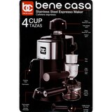 Bene Casa Espresso Maker, Black, 4 CUP, thumbnail image