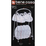 Bene Casa Espresso Set with Rack, Clear Glass, 9 PC, thumbnail image