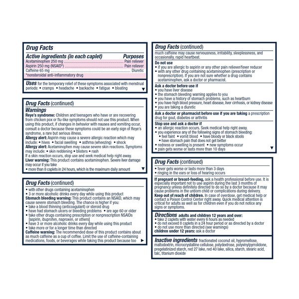 Pamprin Maximum Strength Menstrual Pain Relief Caplets, 24 CT