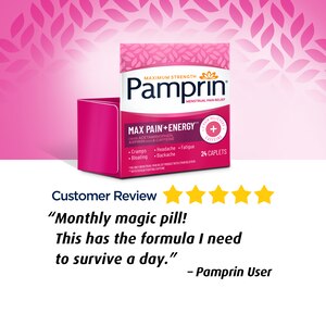 Pamprin Maximum Strength Max Formula Menstrual Pain Relief Caplets, 24 CT